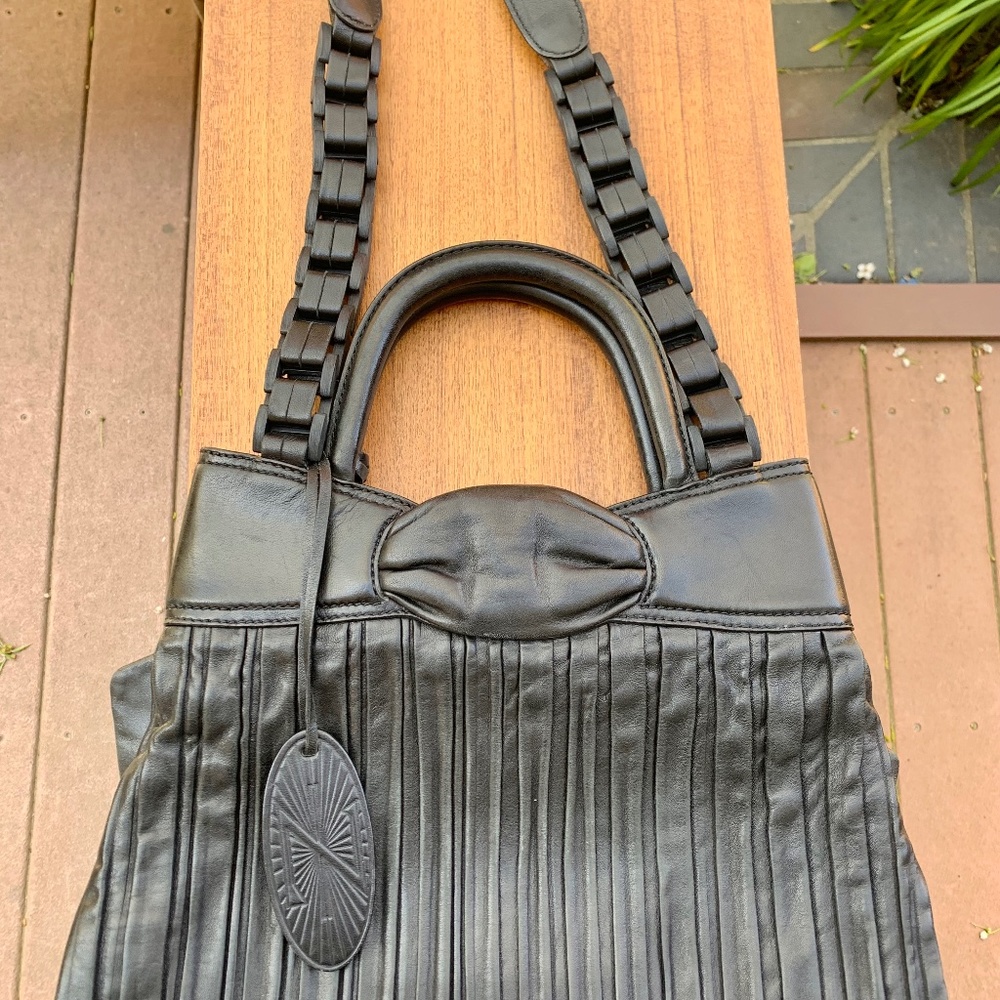 Zac Posen Soft Black Leather Tote / Shoulder Purse